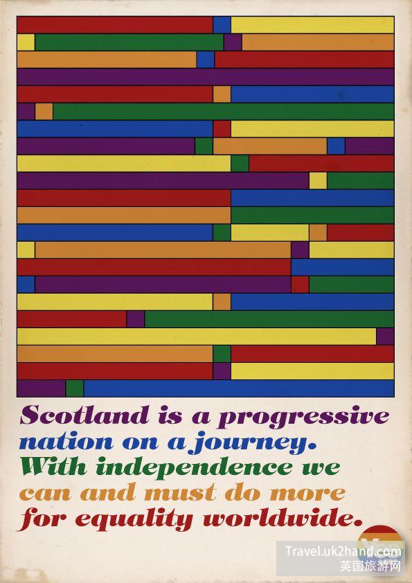 这还是一张支持苏格兰独立的海报（下面的全部都是），不仅文艺，还有二手商店的复古风格。
