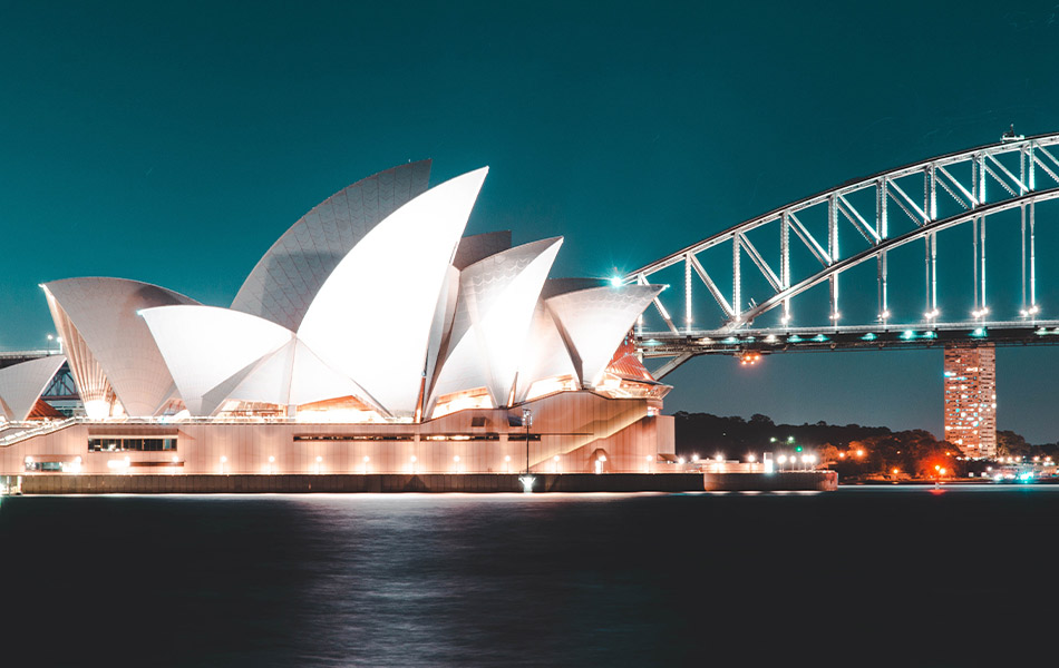 在英国申请澳洲签证，悉尼的夜景